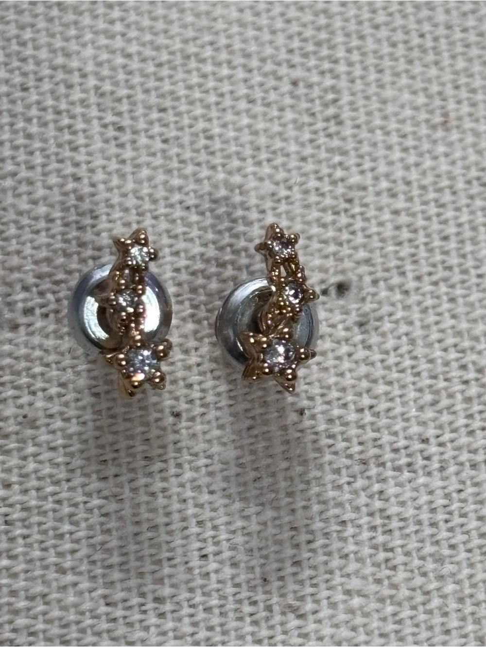 Gold Star Cluster Stud Earrings with Clear Stones - Women Jewelry